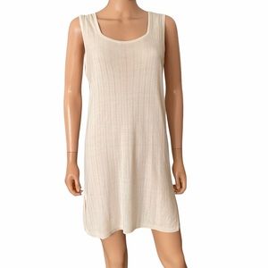 Vintage Episode silk long cream houndstooth pattern tunic top